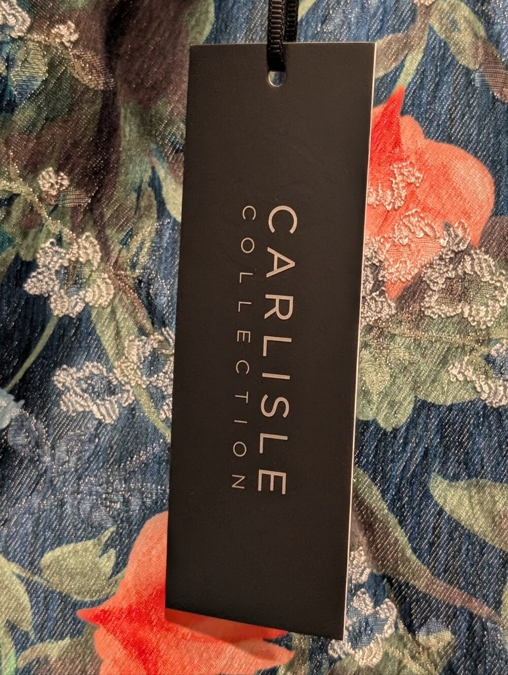 Carlisle Collection Tuleries Imperial Blue Floral Pencil Skirt Viscose Blend - 4 - Picture 5 of 9